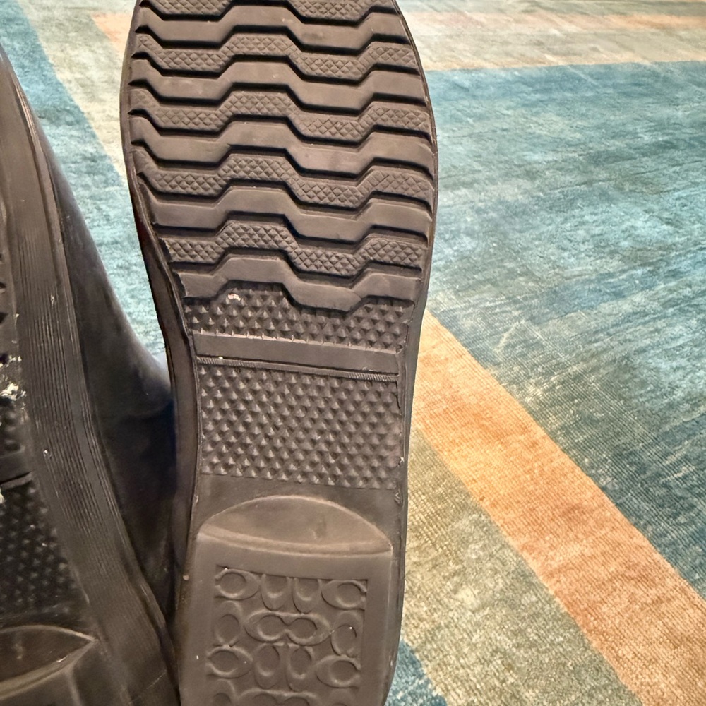 Black Patterned Rain Boots - Picture 2 of 4